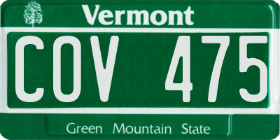 VT license plate COV475