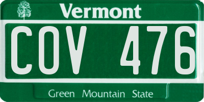 VT license plate COV476
