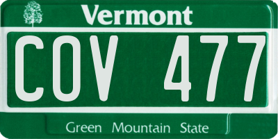 VT license plate COV477
