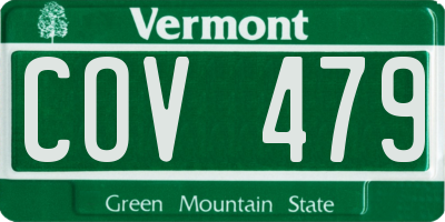 VT license plate COV479
