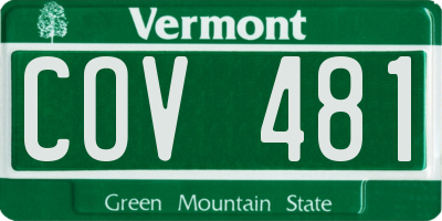 VT license plate COV481