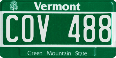 VT license plate COV488