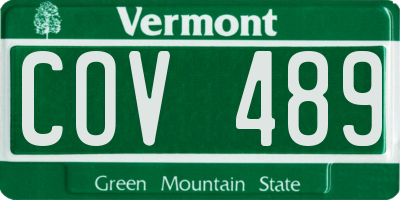 VT license plate COV489