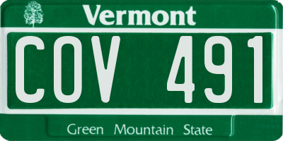 VT license plate COV491