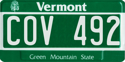 VT license plate COV492