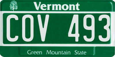 VT license plate COV493