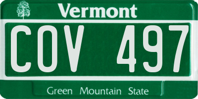VT license plate COV497