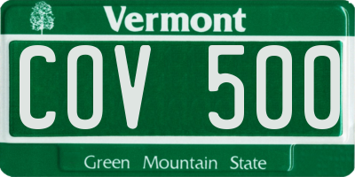 VT license plate COV500