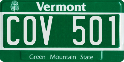 VT license plate COV501