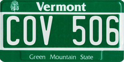 VT license plate COV506