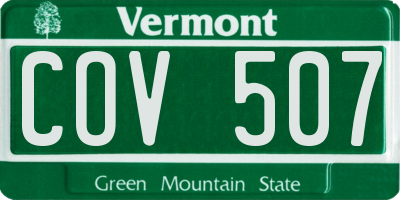 VT license plate COV507
