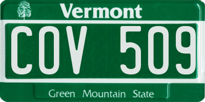 VT license plate COV509