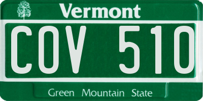 VT license plate COV510