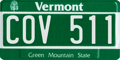 VT license plate COV511