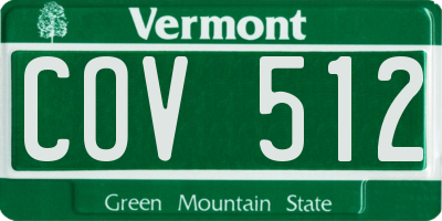 VT license plate COV512