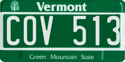 VT license plate COV513