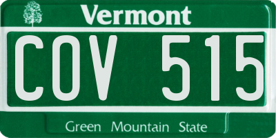 VT license plate COV515