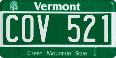 VT license plate COV521