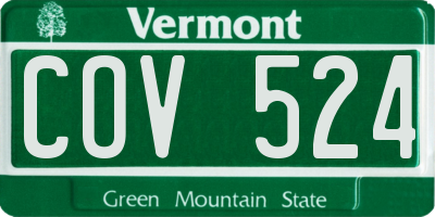 VT license plate COV524