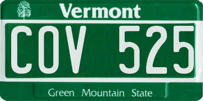 VT license plate COV525