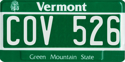 VT license plate COV526