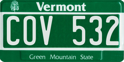 VT license plate COV532