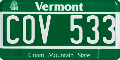 VT license plate COV533