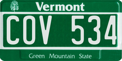 VT license plate COV534