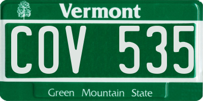 VT license plate COV535