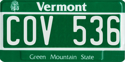 VT license plate COV536