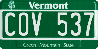 VT license plate COV537