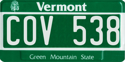VT license plate COV538