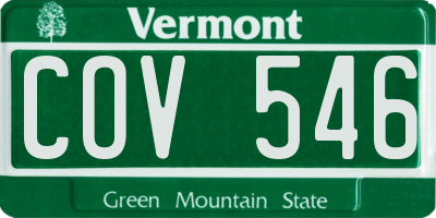 VT license plate COV546