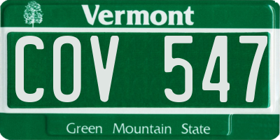 VT license plate COV547