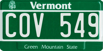 VT license plate COV549