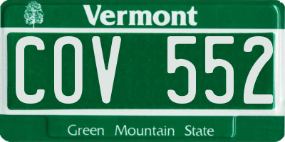 VT license plate COV552