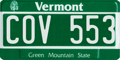 VT license plate COV553