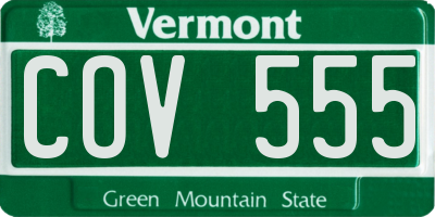 VT license plate COV555