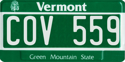 VT license plate COV559