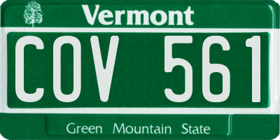 VT license plate COV561