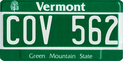 VT license plate COV562