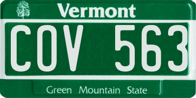 VT license plate COV563