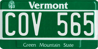 VT license plate COV565