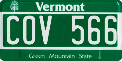 VT license plate COV566