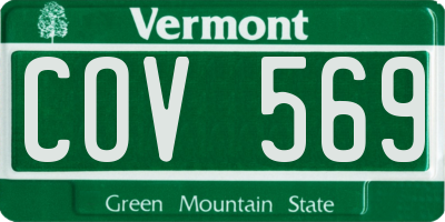 VT license plate COV569