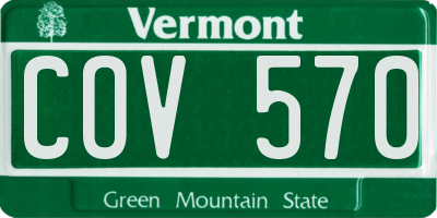 VT license plate COV570