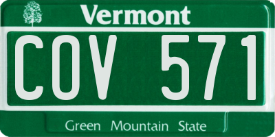 VT license plate COV571
