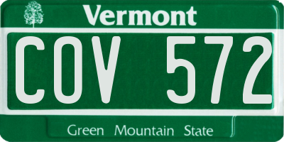 VT license plate COV572