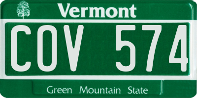 VT license plate COV574