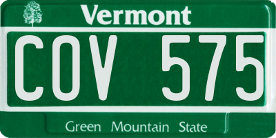 VT license plate COV575
